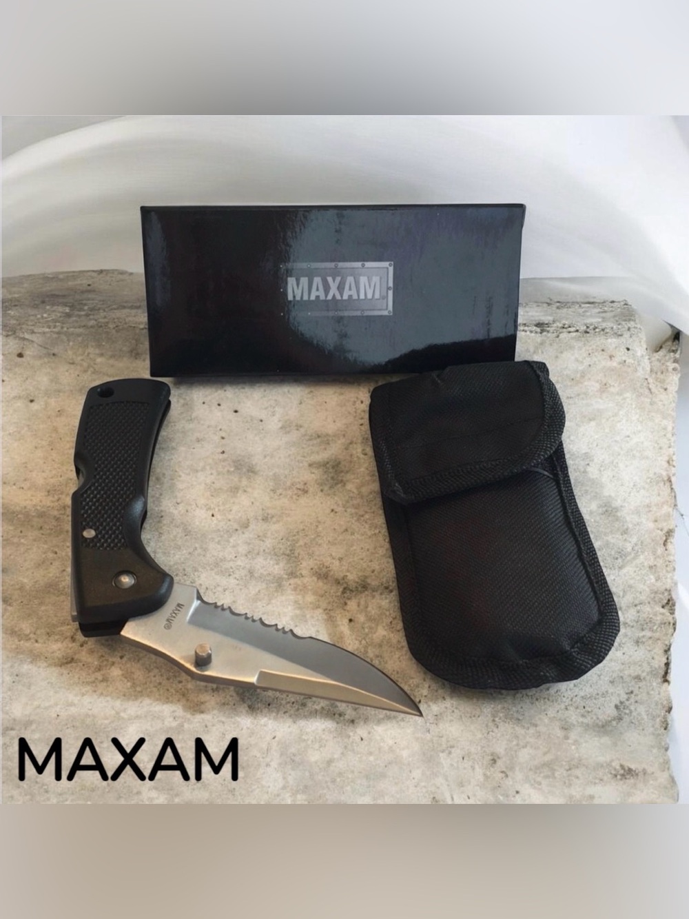 Maxam Extra Heavy Duty Folding Lock Back Knife NWT